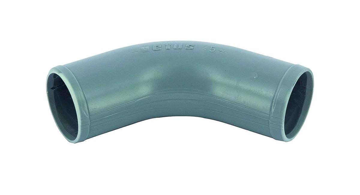 Plastic hose connection, bent 60°, 65mm diameter