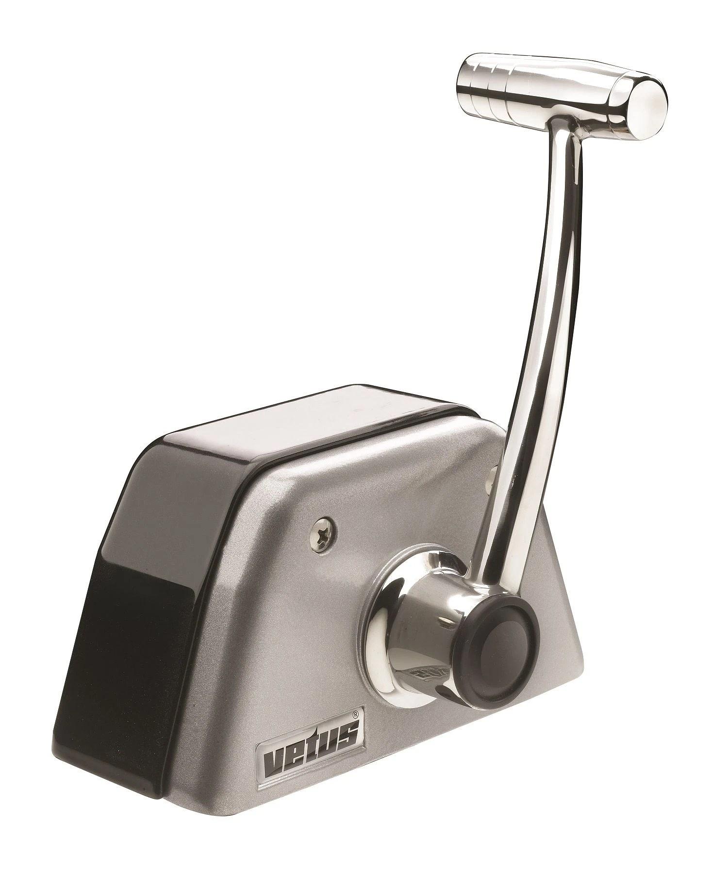 Single lever remote control, top mounting, with stainless steel (AISI 316) handle and T-bar and blac thumbnail 2