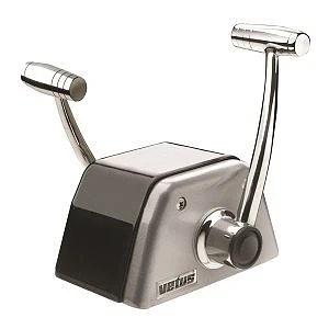 Twin lever remote control, top mounting, with stainless steel (AISI 316) handles and T-bars and blac thumbnail 1