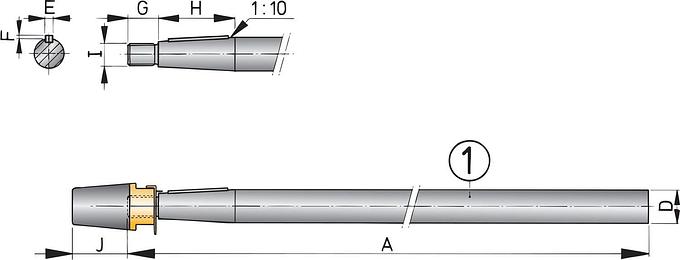 VETUS propeller shaft, duplex stainless steel, 30 mm, length 1000 mm