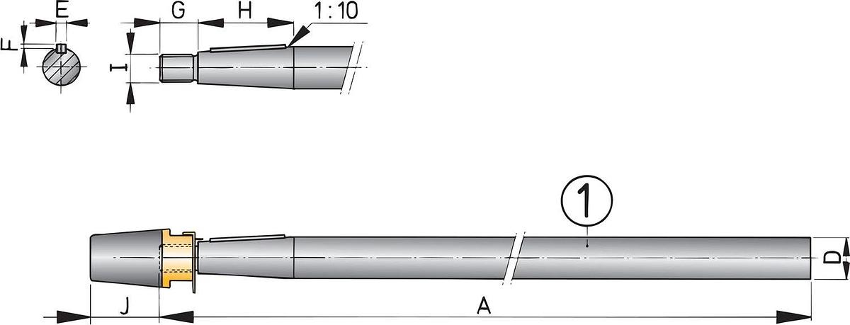 VETUS propeller shaft, duplex stainless steel, 35 mm, length 1000 mm