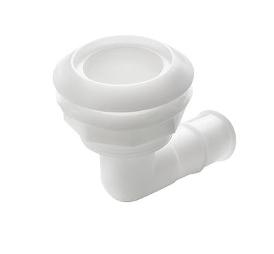 Thru-hull, 90 degree angled with high flange, Delrin, for hose Ø 28 mm (1 1/8") thumbnail 1