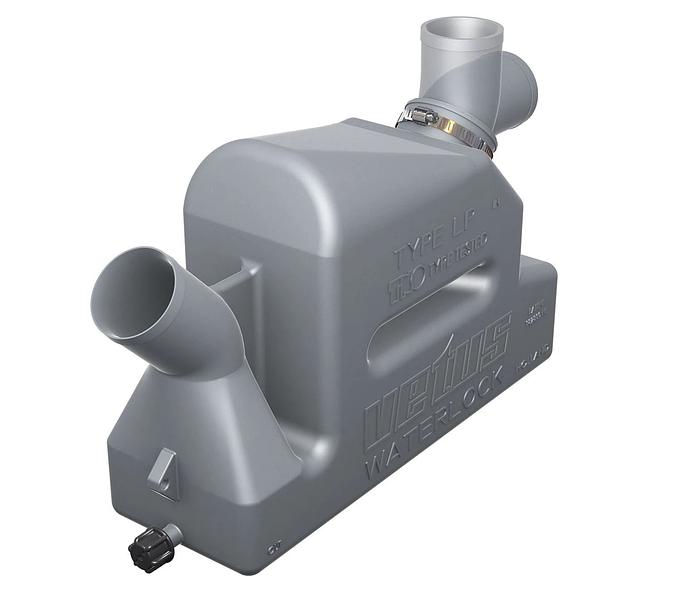 VETUS plastic waterlock type LP50 with rotating inlet for 51mm hose