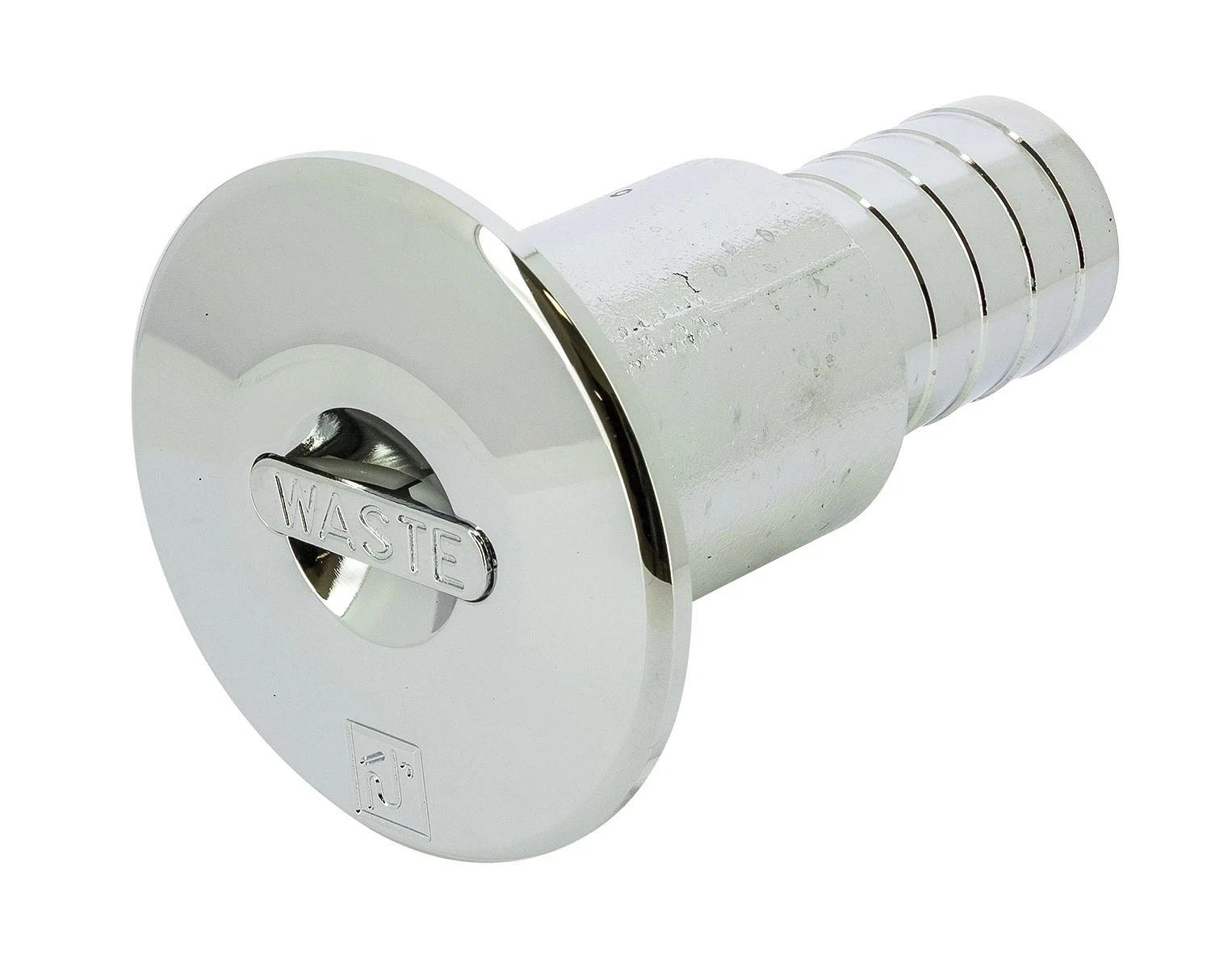 chrome deck plate for waste water extraction, for 38 mm san. Hose thumbnail 2