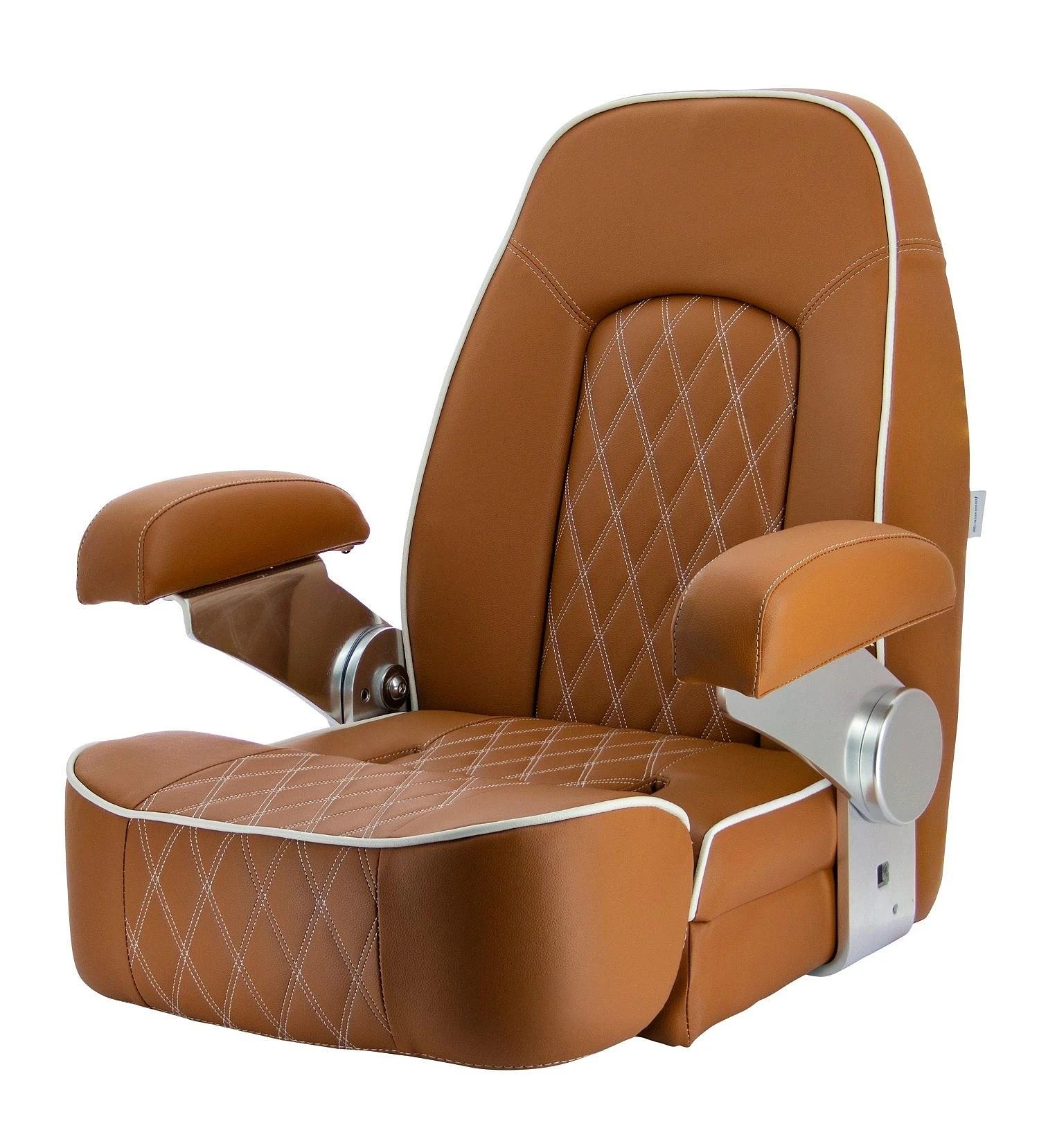 SEAMAN helm seat with flip up squab, skai orange brown (cognac) thumbnail 1