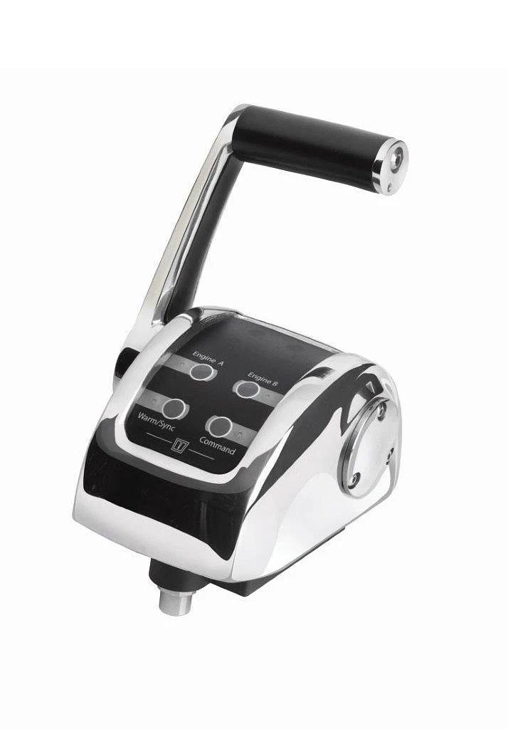 Control lever (left hand), stainless steel, for 1 engine thumbnail 1