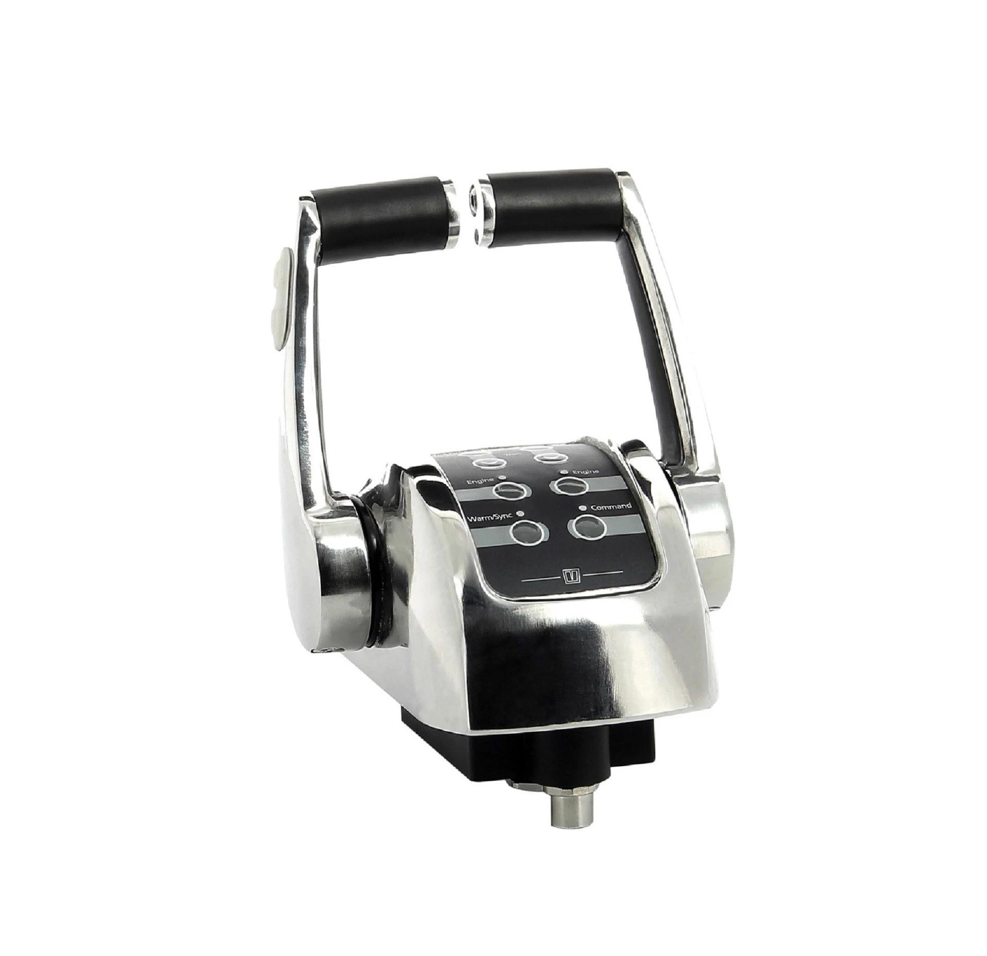Control lever, stainless steel, for 2 engines, with trim control thumbnail 1