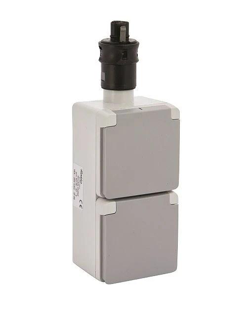 Quick-Connect - Schuko wall socket 16A, grey IP55, wall mounted thumbnail 2