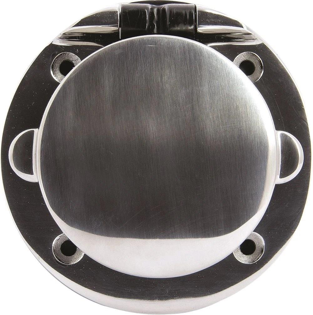 Schuko wall socket 16A, polished steel thumbnail 2