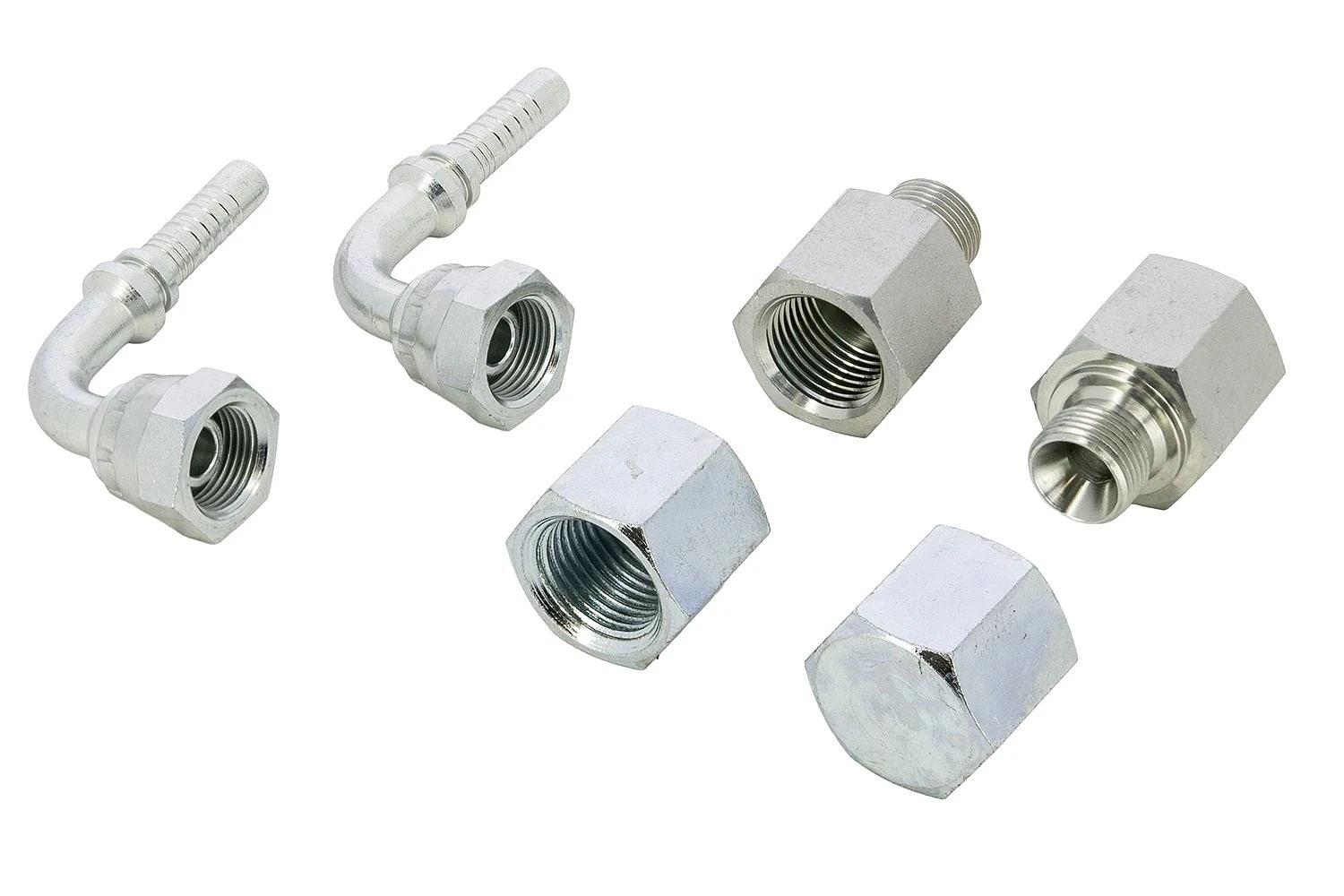 Connection set for double fuel filter, 8mm-diameter hose, angled