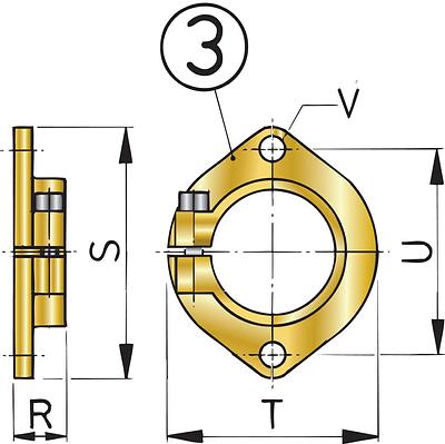 VETUS mounting flange for bronze stern tube, 40mm thumbnail 1