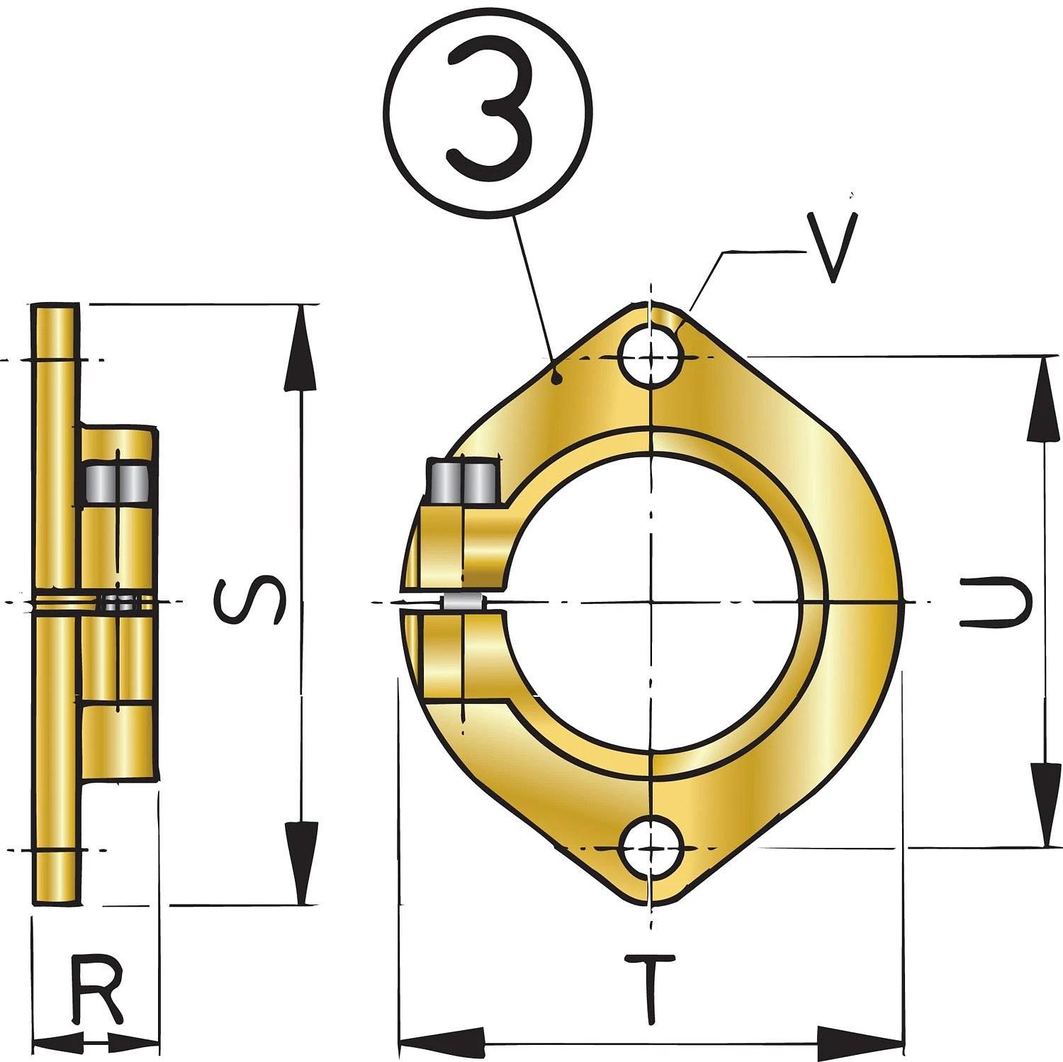 VETUS mounting flange for bronze stern tube, 45mm thumbnail 2