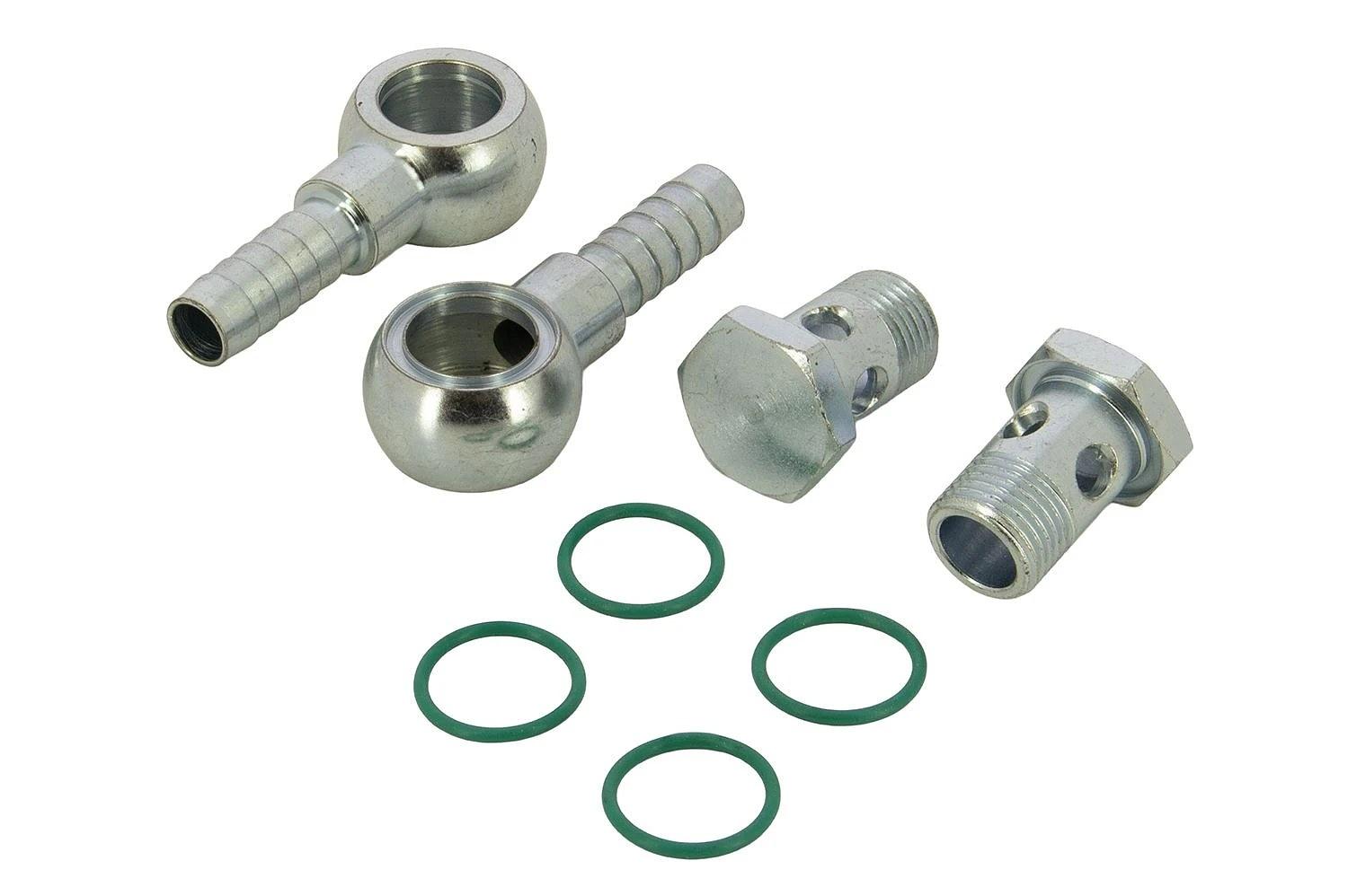 Connection set for single fuel filter, 10mm hose, angled