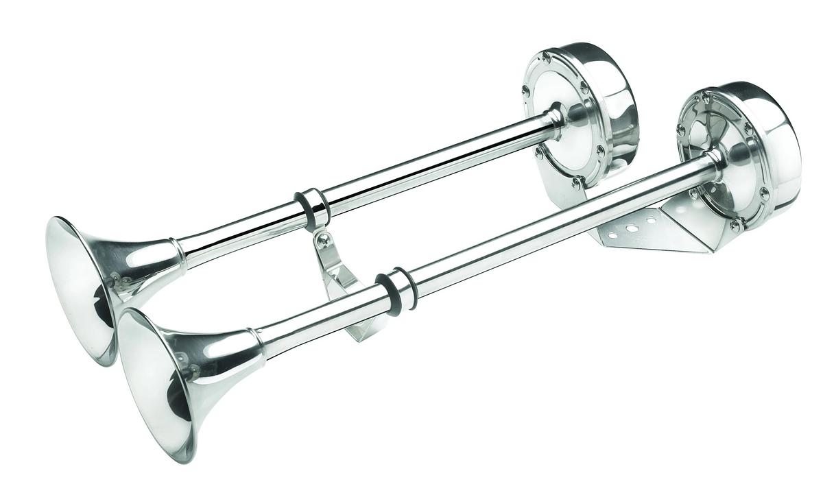Double trumpet horn, 12 V. Set high pitch and low pitch