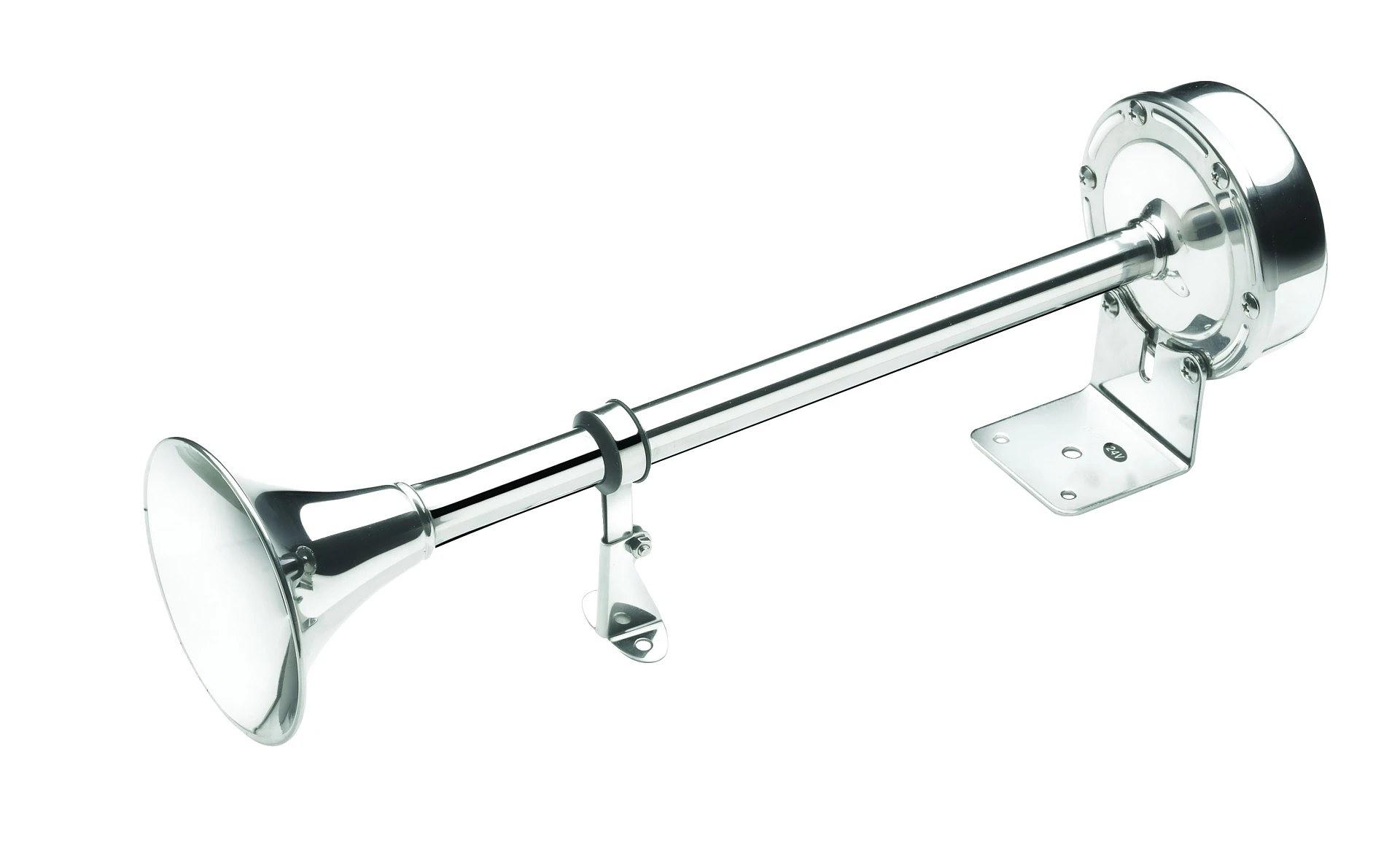 Single trumpet horn, 24 V, stainless steel, low pitch. thumbnail 2