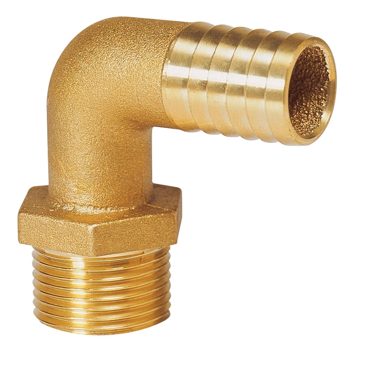 Hose pillar, brass, 90 degree angled, G 1 1/4, hose Ø 32 mm thumbnail 1