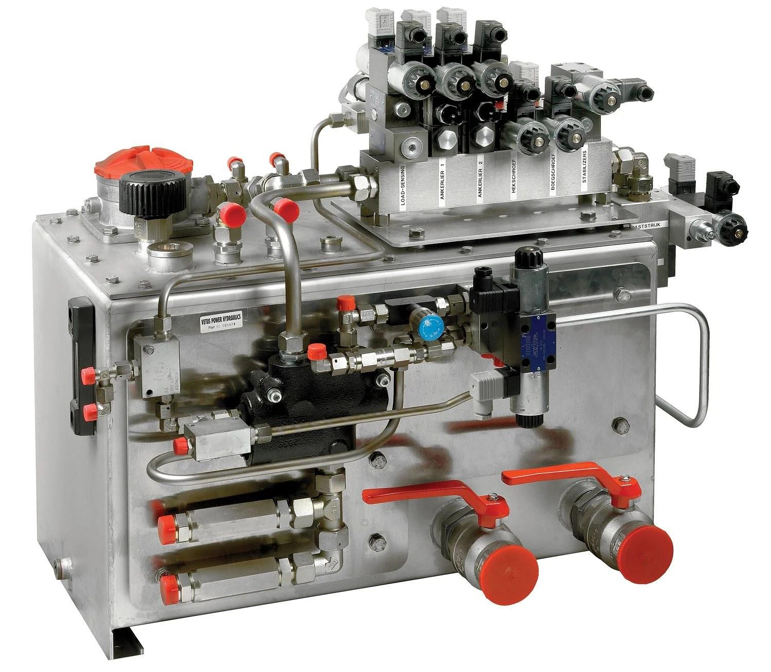 Stainless-steel hydraulic tank, 130lt, includes filter, temperature gauge and 2" ball valves thumbnail 1