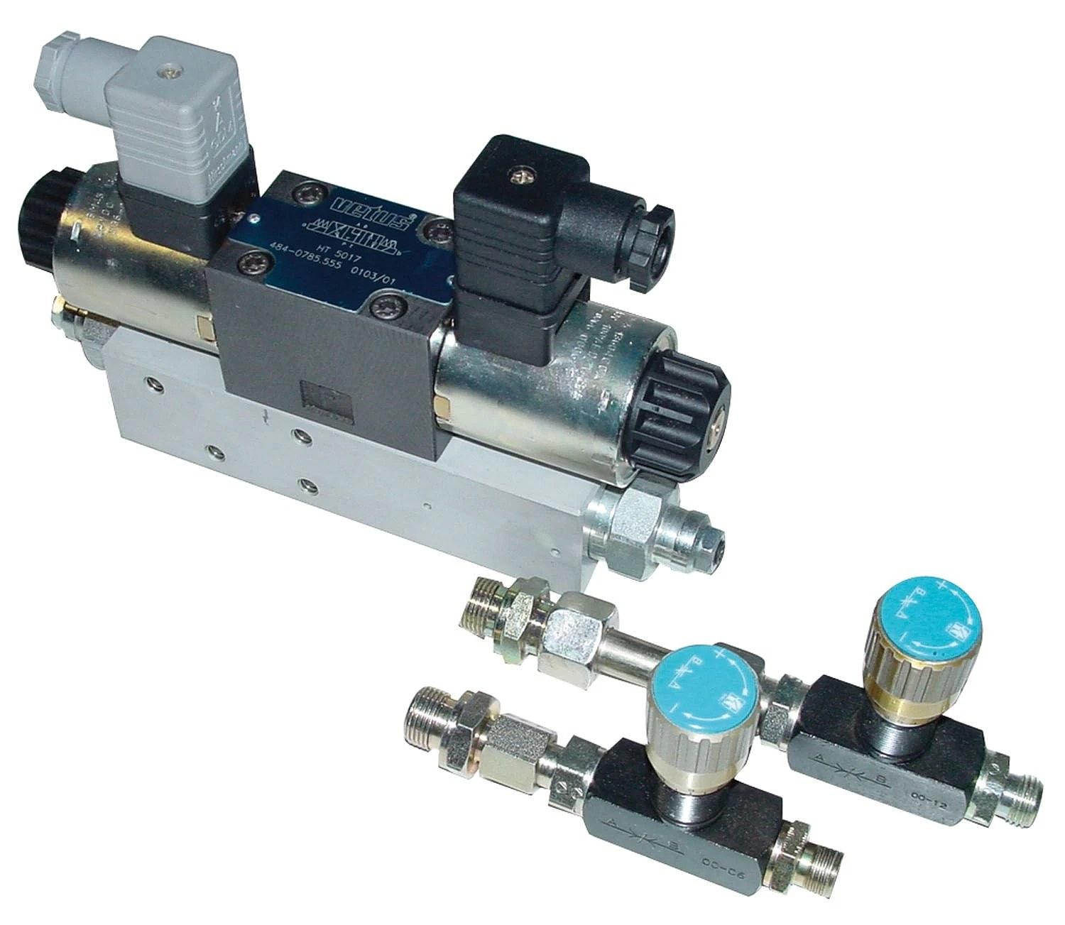 Directional control valve for mast lowering device