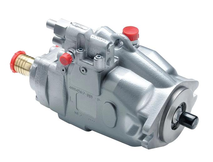 Variably adjustable piston pump, 62cm³, left handed, SAE-B flange, rear connection