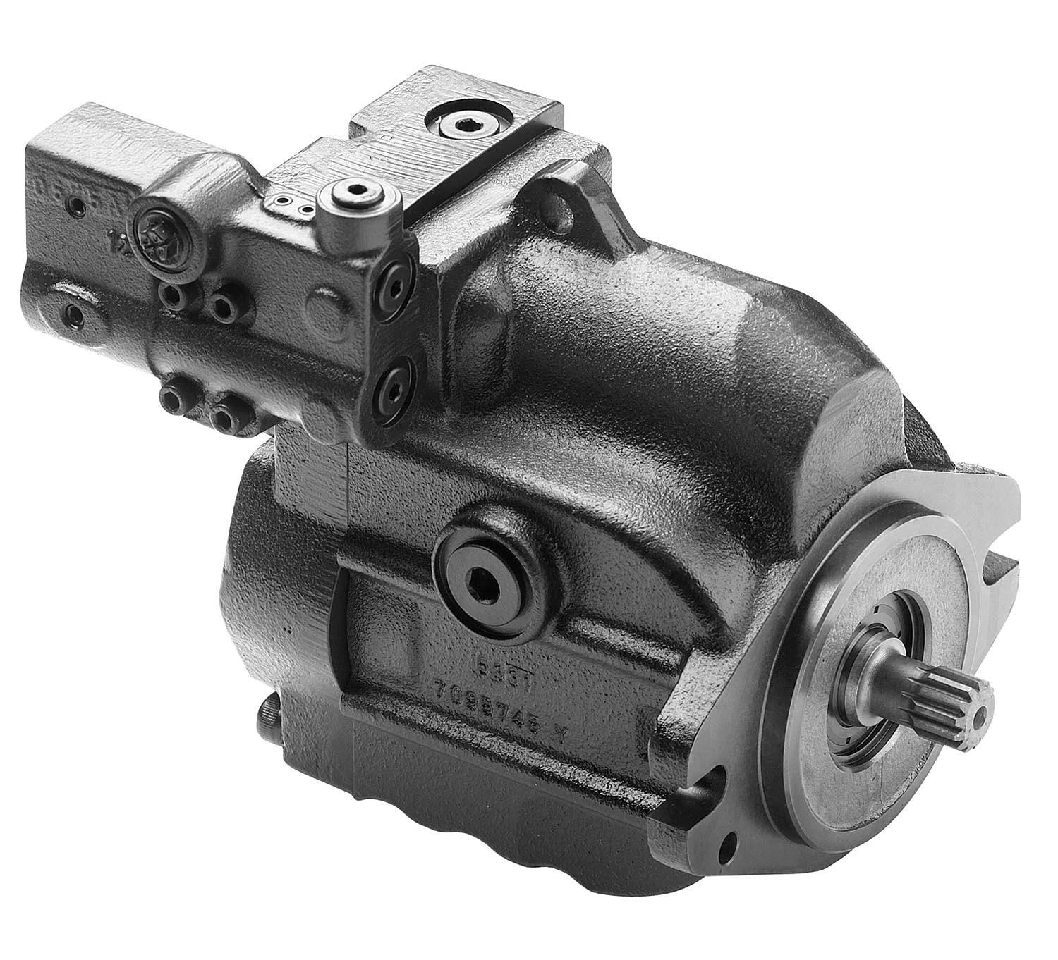 Variably adjustable piston pump, 45cm³, left handed, SAE-B flange, rear connection thumbnail 2