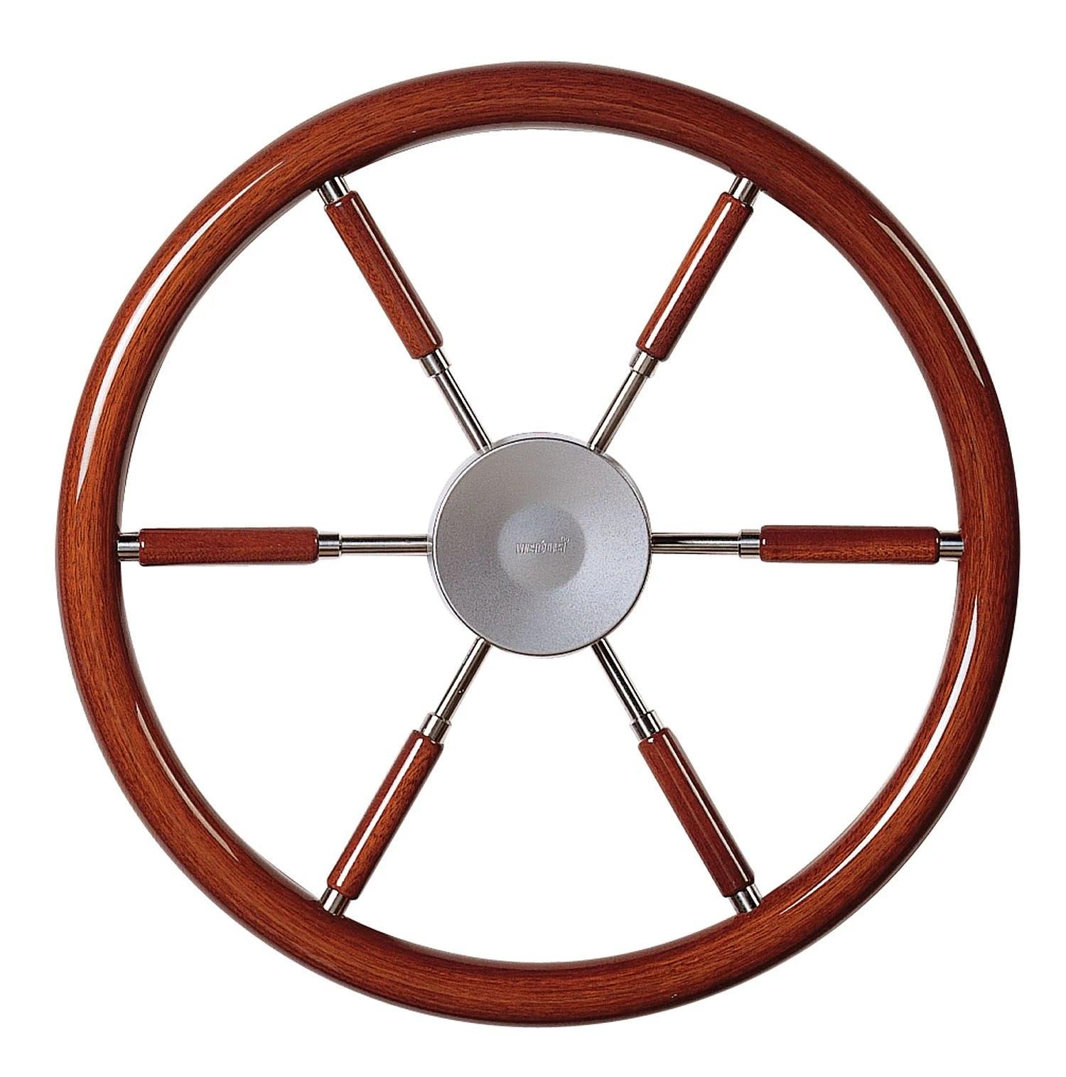 VETUS steering wheel with mahogany rim and spokes, 380 mm - 15" thumbnail 2