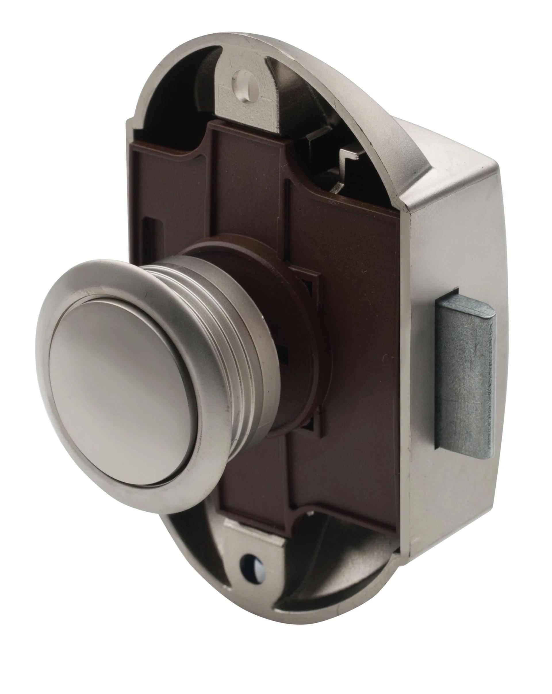Plastic lock with chromium plated push-button thumbnail 2