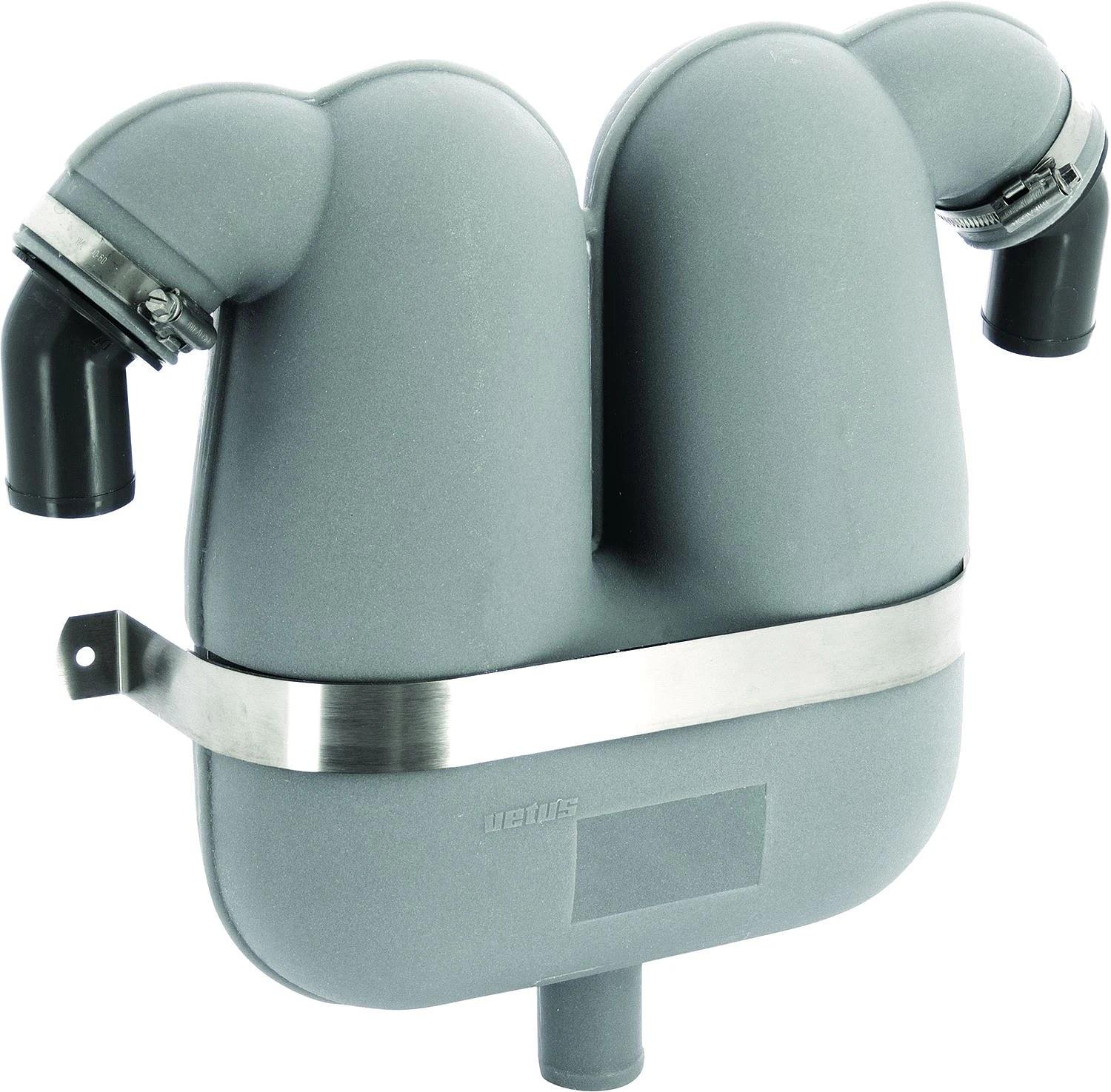 VETUS gas/water separator, 40mm rotating connections, 38mm drain thumbnail 1