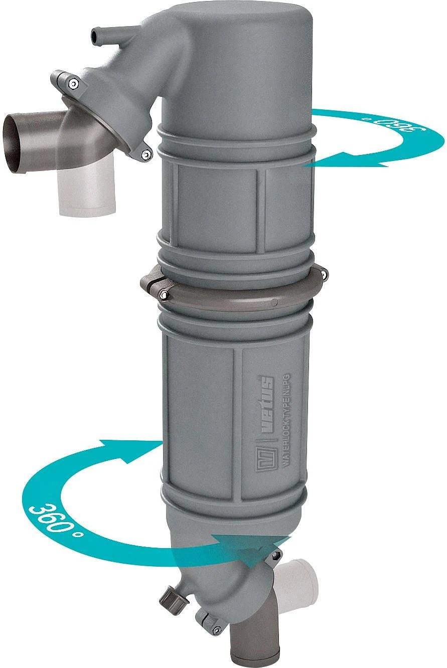 VETUS muffler/gooseneck type NLPG, 75mm hose connections thumbnail 2