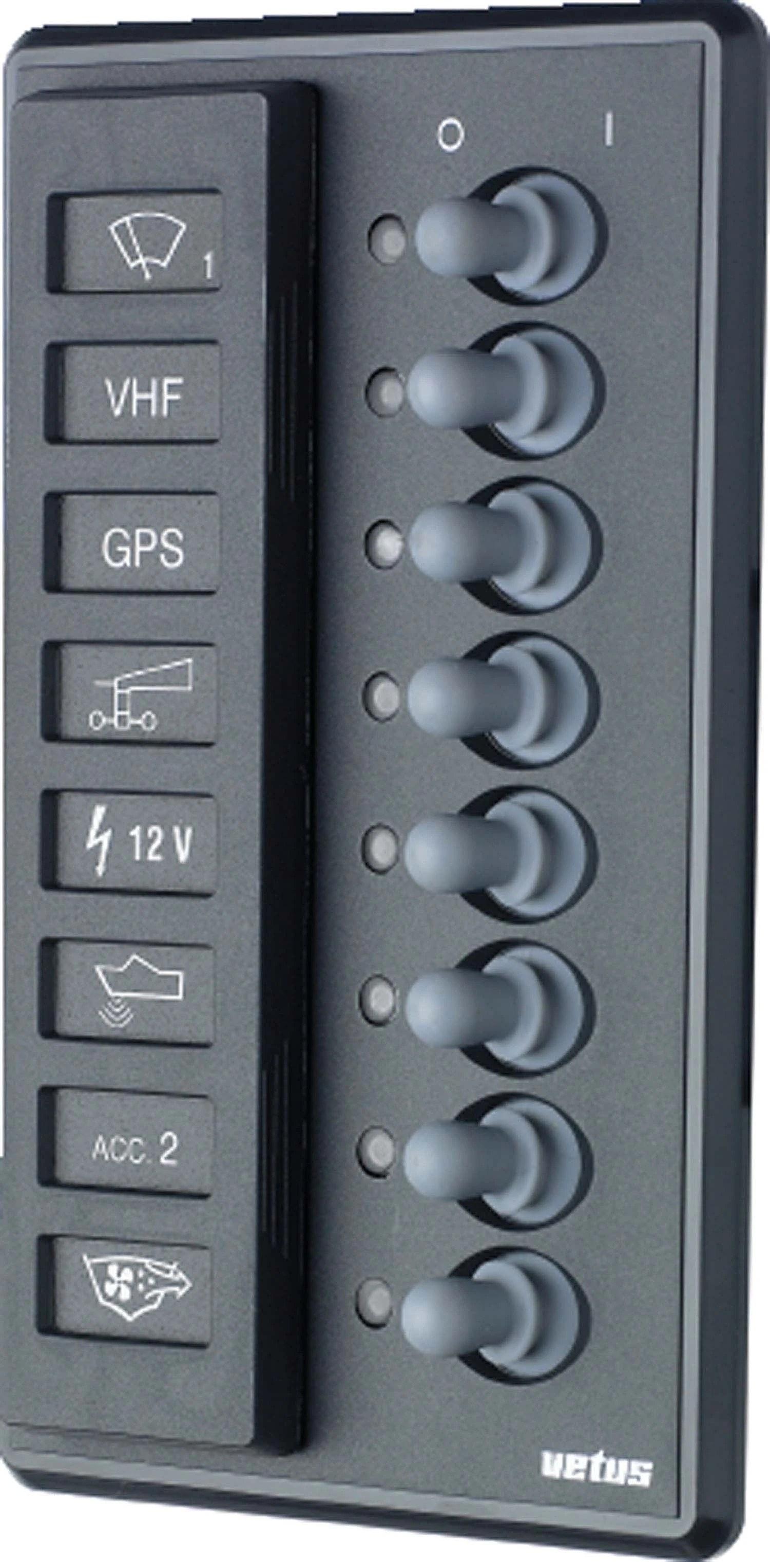 VETUS switch panel type P8F for 8 blade or automatic fuses, 12/24V thumbnail 2