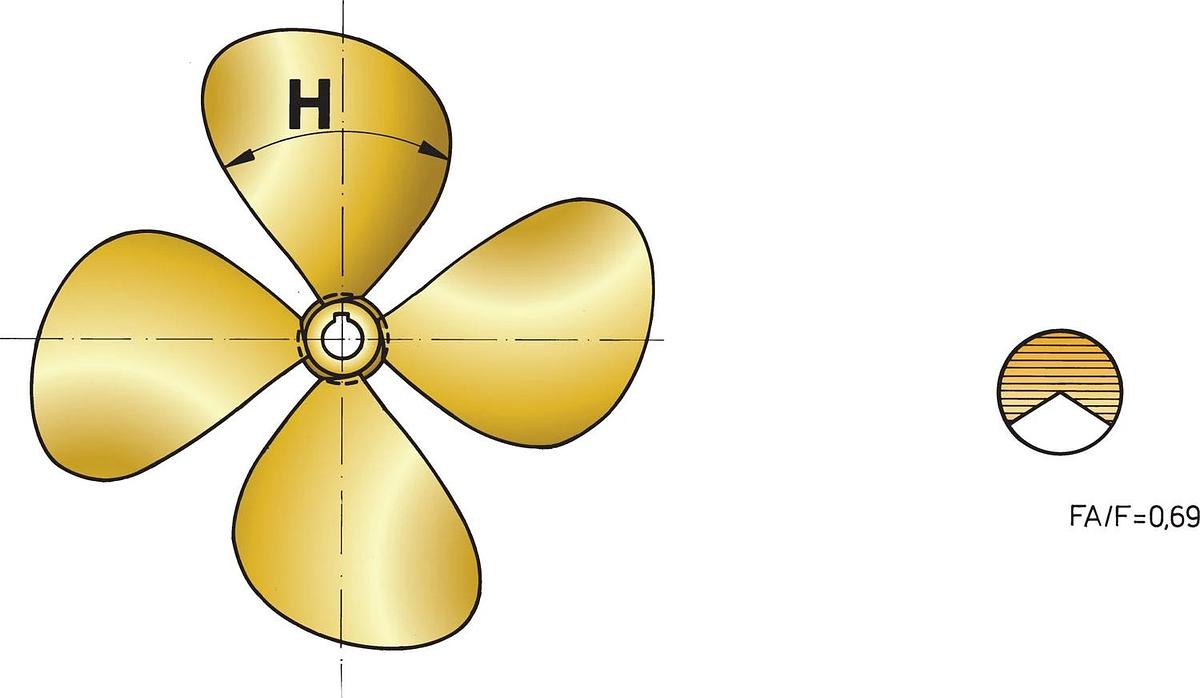 VETUS 4-bladed propeller P4E, 24" x 14", left-handed