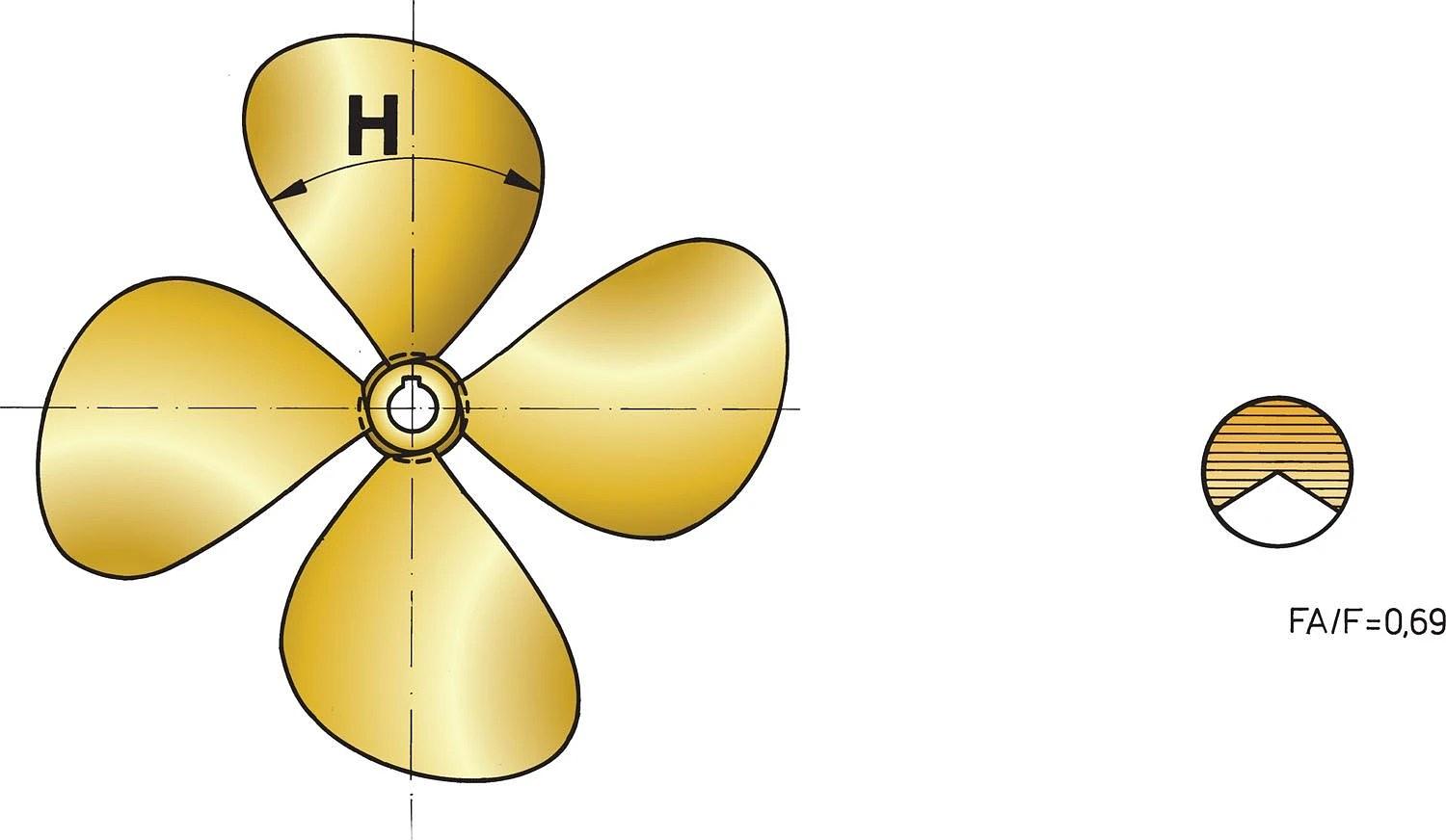 VETUS 4-bladed propeller P4E, 24" x 14", left-handed thumbnail 2