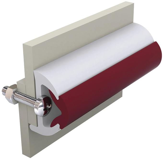 Vinyl rubbing strake, white, POLY 30 x 26 mm