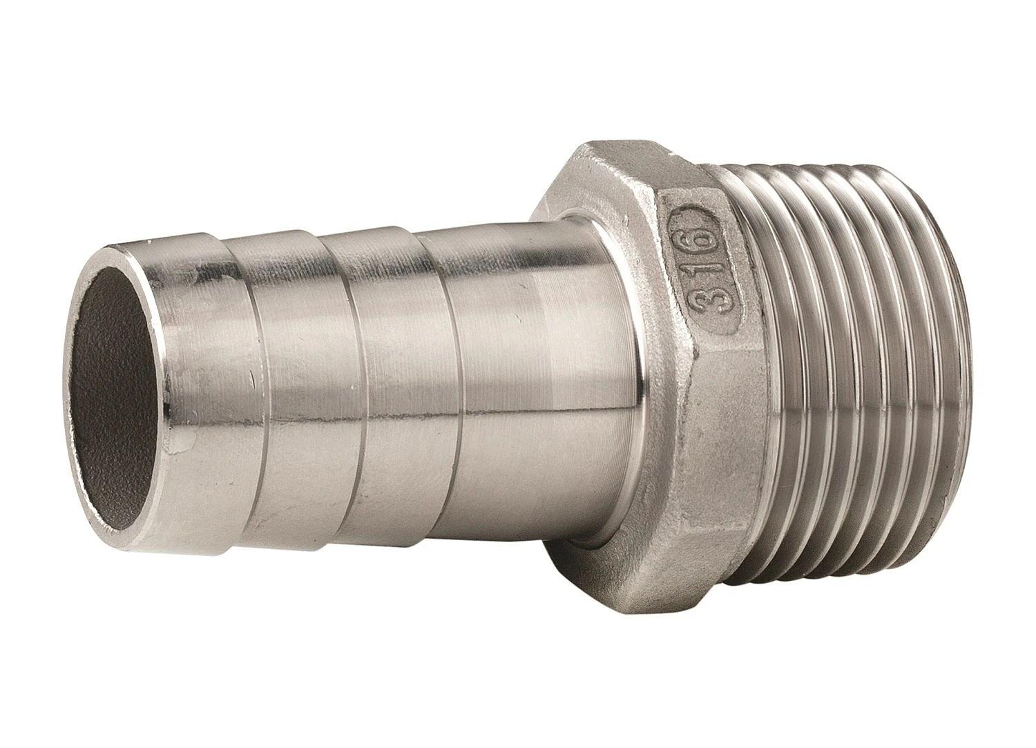 Hose connector, stainless steel, male thread, G1 1/2'', hose Ø 45 mm thumbnail 1