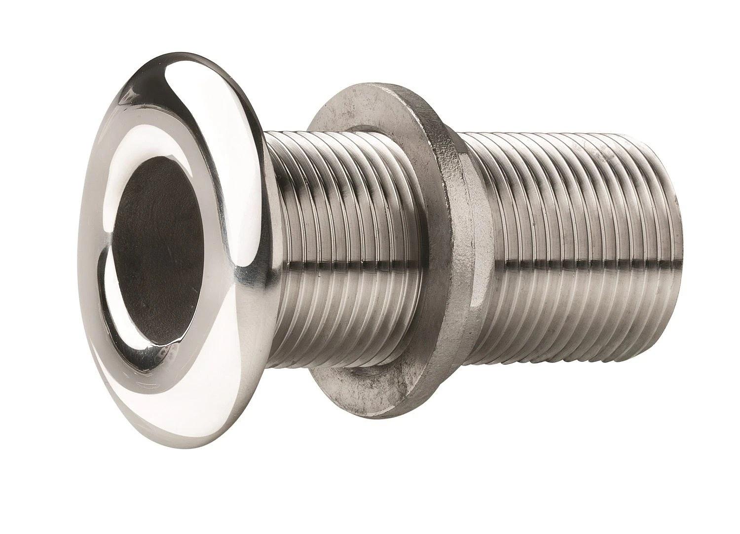 Thru-hull, stainless steel, rounded flange, polished finish, G1 1/2'' thumbnail 1