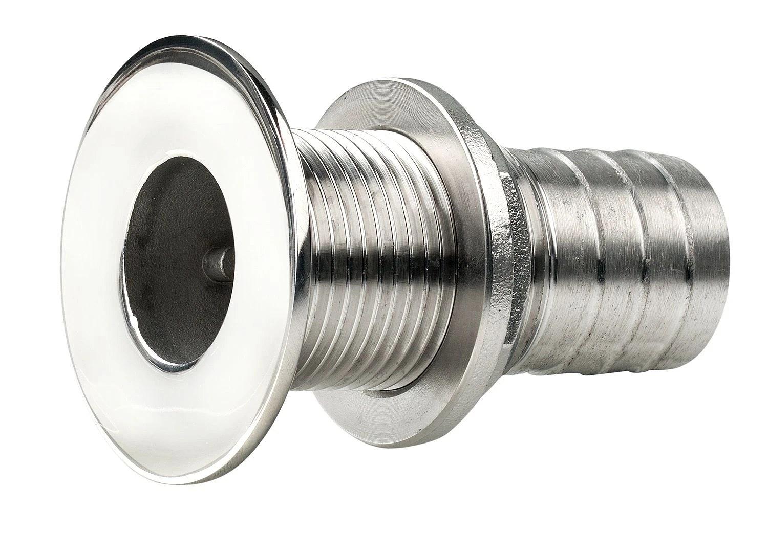 Thru-hull, stainless steel, flush flange, polished finish, G3/8'', with hose connection Ø 15 mm thumbnail 2